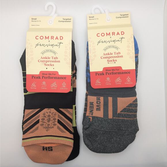 Comrad x FP Movement Ankle Tab Compression Socks - Womens Small 5-7.5 shoe size - Picture 1 of 5
